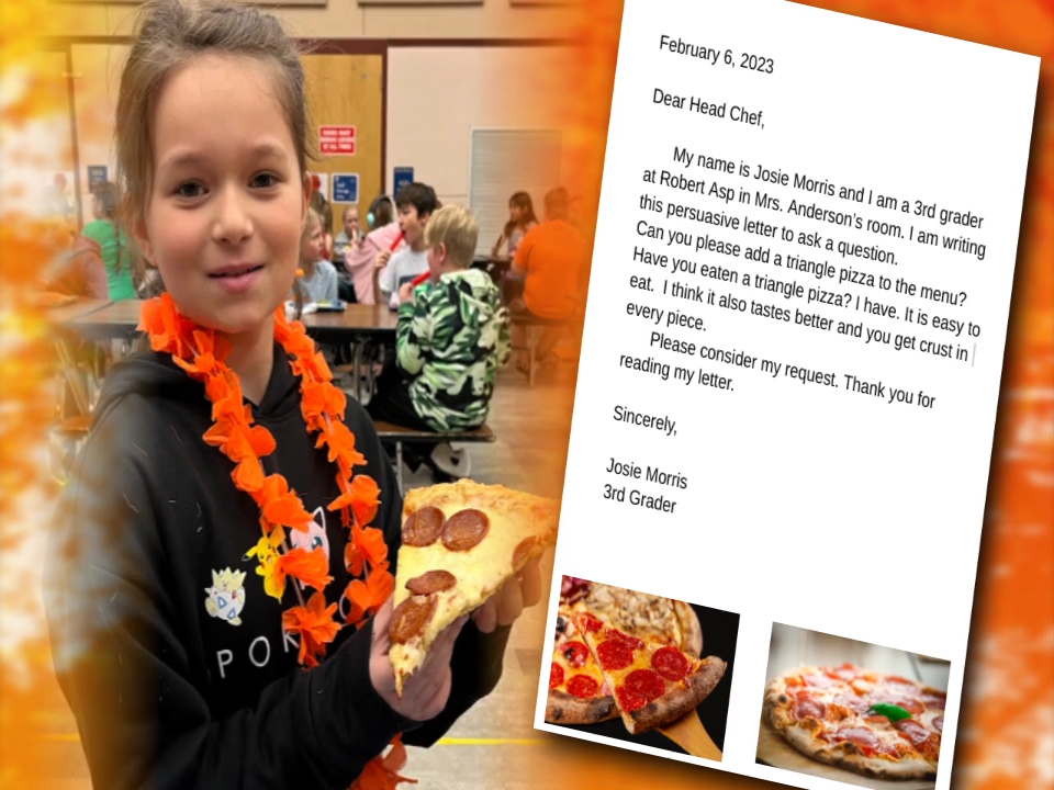 Moorhead third grader writes to school cook and gets triangle pizza pieces on menu - Vimarsana News