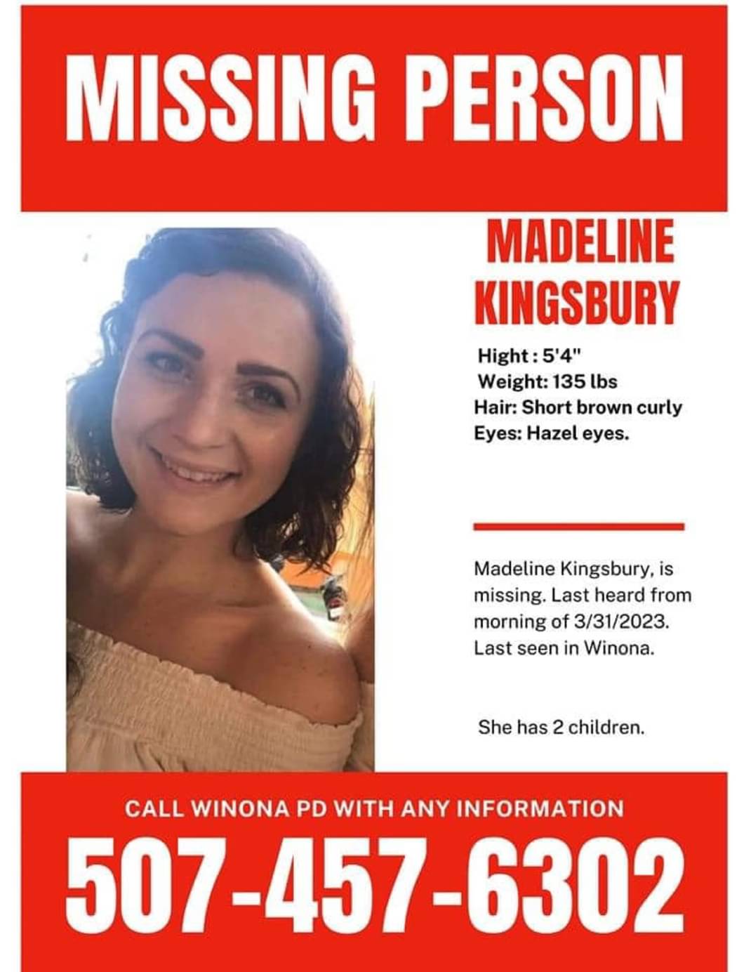 Winona police ask property owners to again search their property for Maddi Kingsbury - Vimarsana News