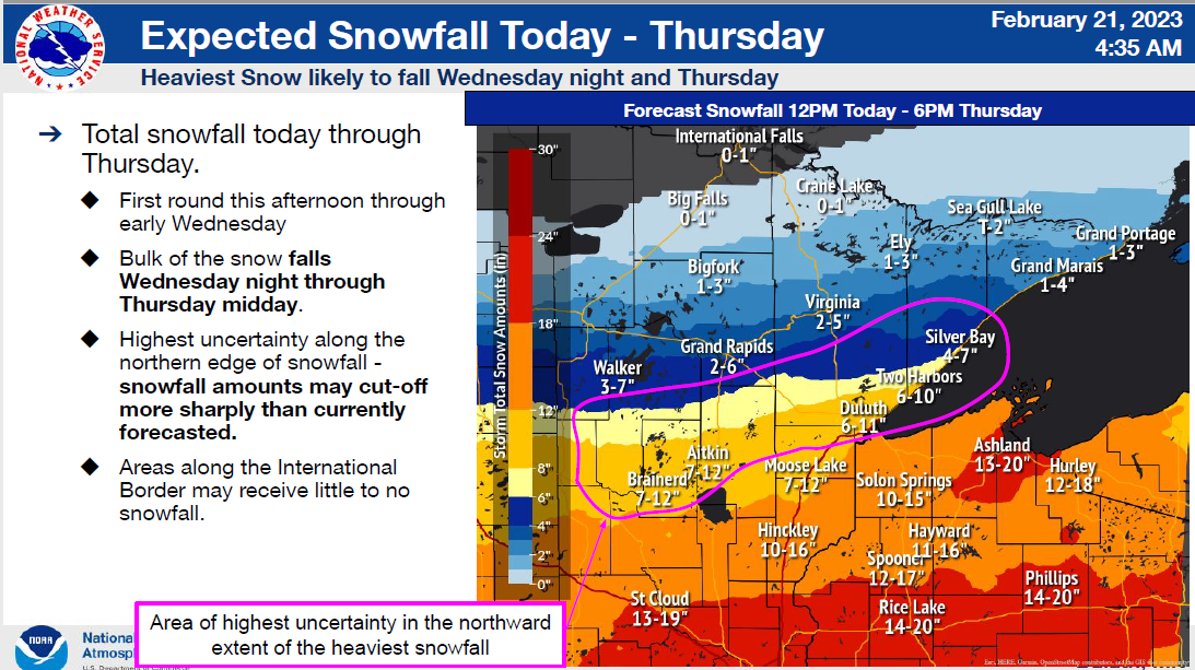 5-12 inches of snow predicted, storm's track is uncertain for Crow Wing and Cass counties - Vimarsana News