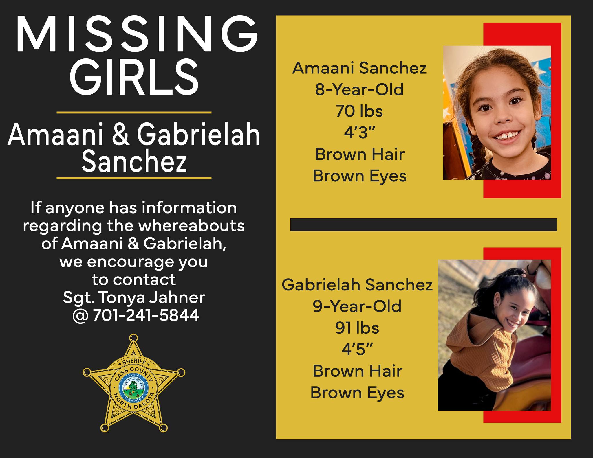 Cass County Sheriff's Office asks for help finding 2 missing girls - Vimarsana News