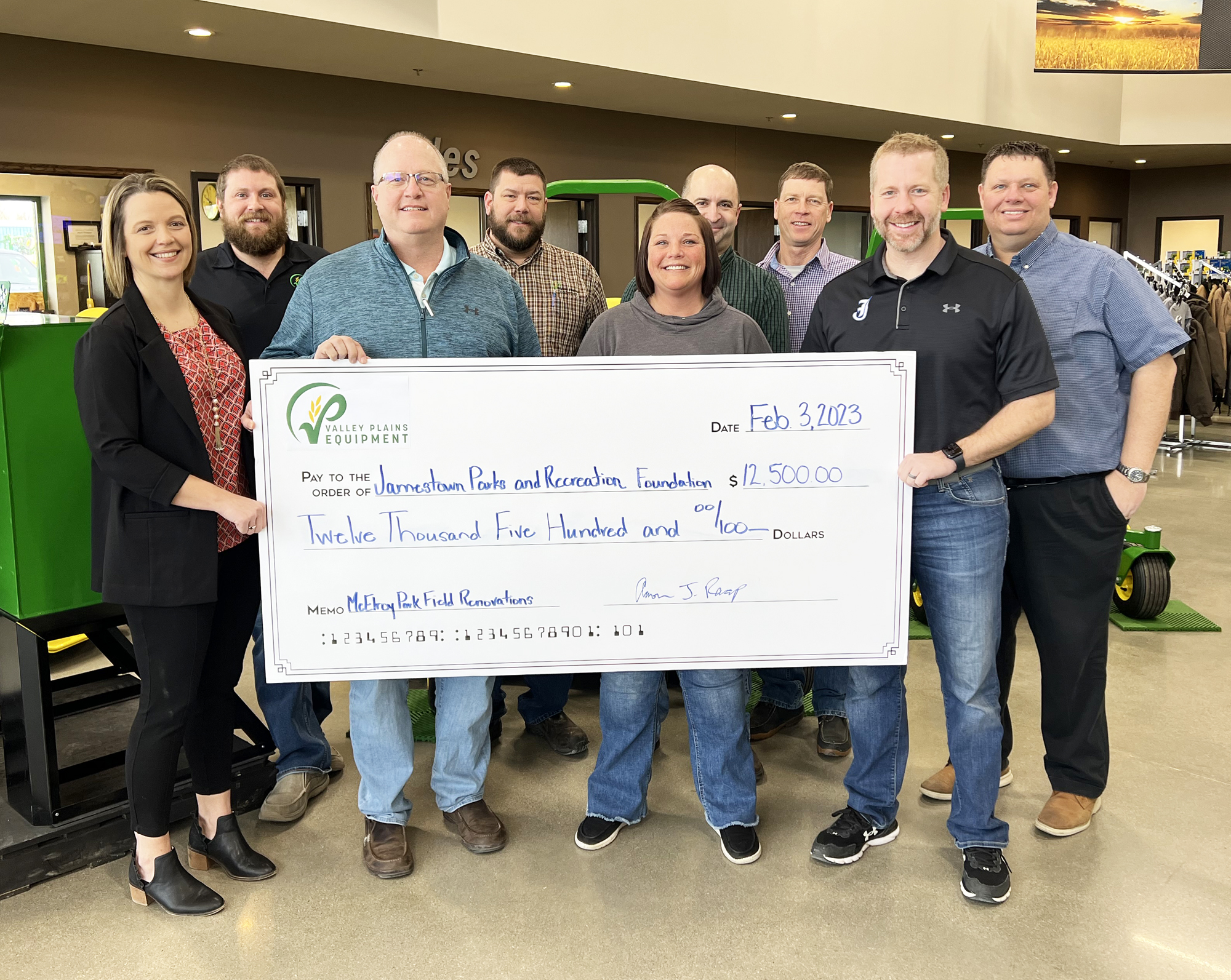 Valley Plains Equipment contributes to McElroy Park field renovation project - Vimarsana News