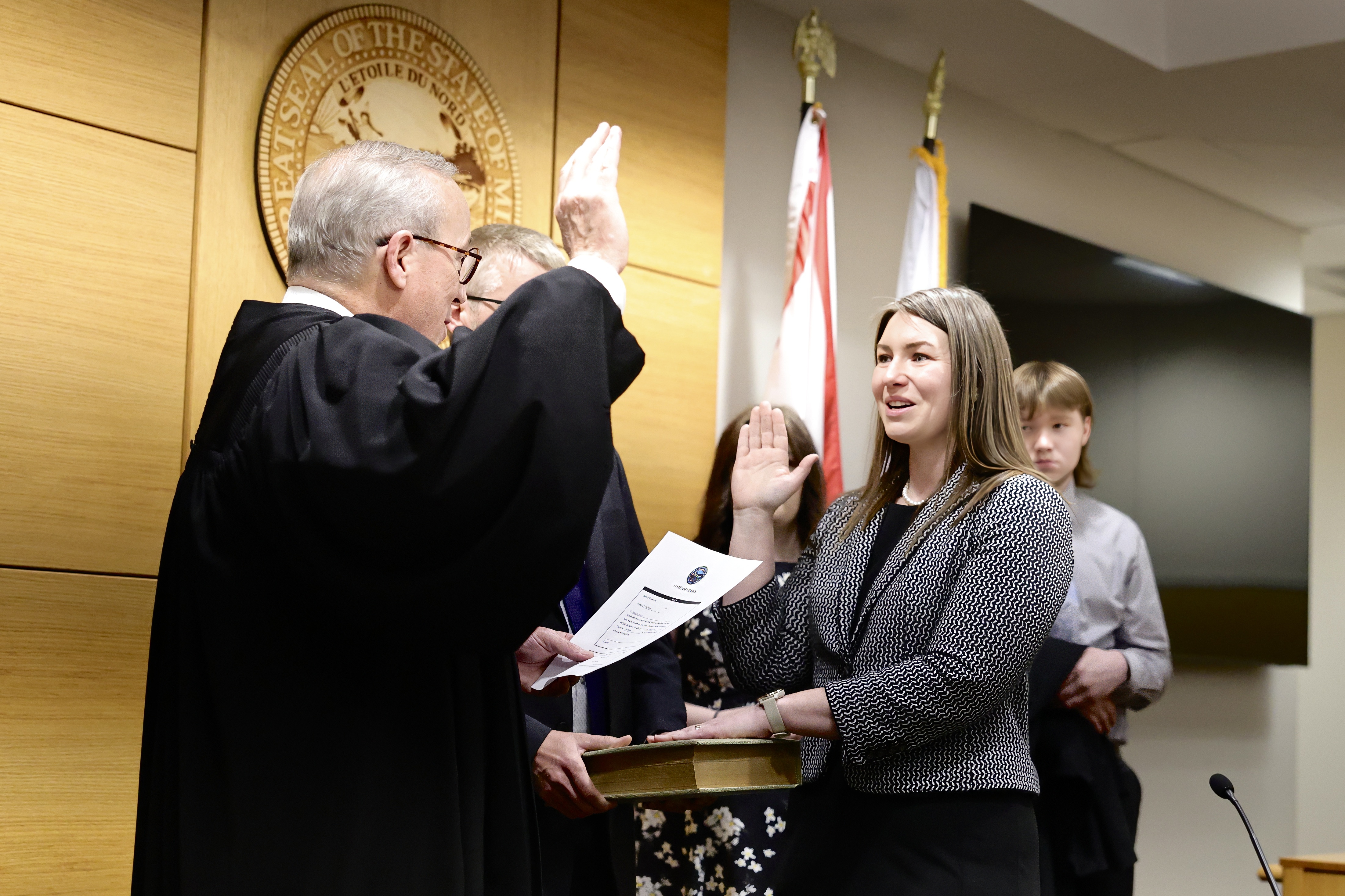 Matti Adam sworn in as Ninth Judicial District Judge in Beltrami County - Vimarsana News