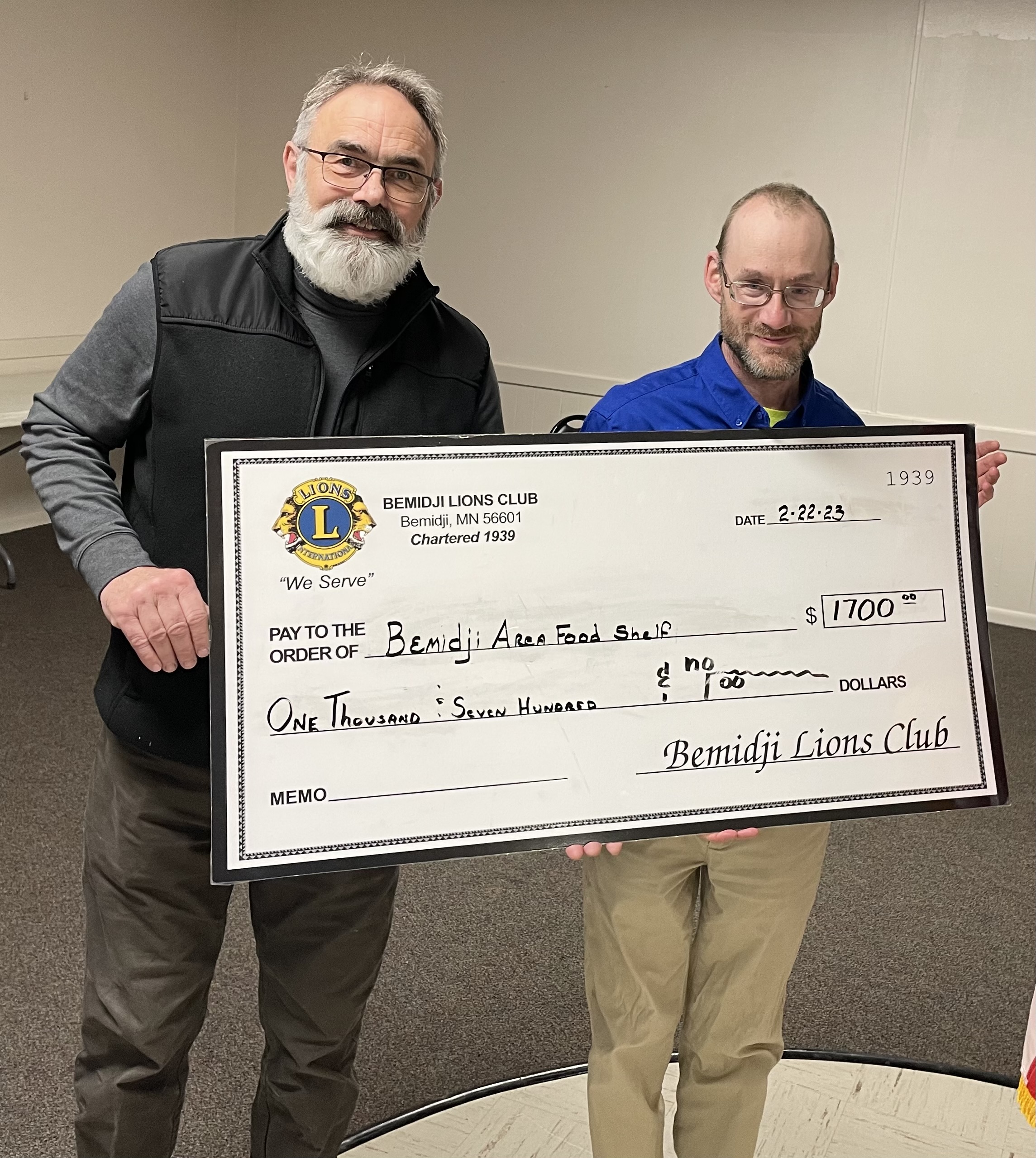 First City Lions donate $1,700 to Bemidji Community Food Shelf - Vimarsana News